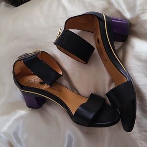 Tanya health size 5 leather heels with detachable heel